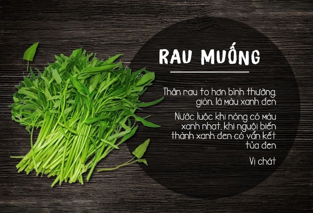 Theo Ths.BS Nguyễn Thị Huỳnh Mai - Chi cục phó Chi cục An toàn vệ sinh thực phẩm, Sở Y tế TP HCM, khi dùng quá nhiều đạm hoặc phân bón lá rau muống thường có những đặc điểm trên. Vì vậy, người dân nên chọn những mớ rau ngọn nhỏ, nhìn hơi cứng nhưng ăn lại rất giòn, ngon và an toàn. Ngoài ra, rau không chứa hóa chất sẽ có vệt nhựa loãng ngắt cuống.