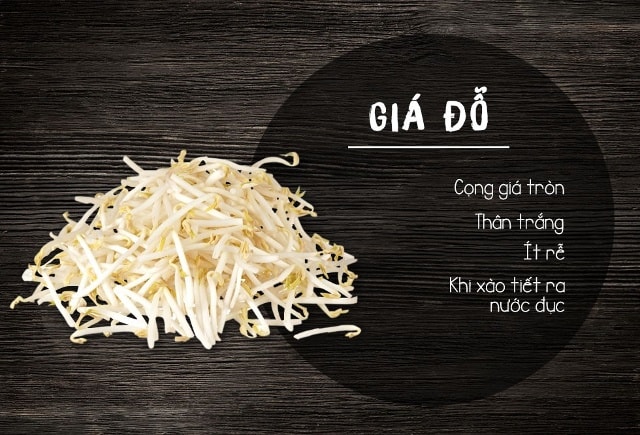 Đặc điểm trên chứng tỏ khi hạt đỗ nảy mầm, người sản xuất đã dùng phân bón lá trộn với các loại thuốc trừ sâu có pha loãng, tưới lên mầm giá rồi ủ kín lại. Loại thuốc này giúp giá đỗ nảy mầm và phát triển nhanh.