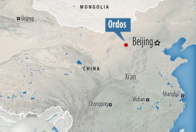 Thành phố Ordos cách thủ đô Bắc Kinh khoảng 600km.