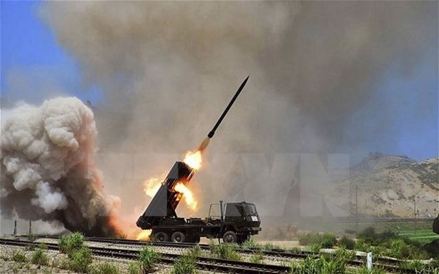 Tên lửa tầm ngắn được phóng ra vùng biển Triều Tiên. (Nguồn: Reuters/ KCNA/ TTXVN)