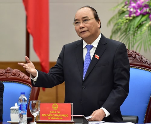 Thủ tướng Nguyễn Xuân Phúc phát biểu chỉ đạo tại phiên họp đầu tiên của Chính phủ mới. 