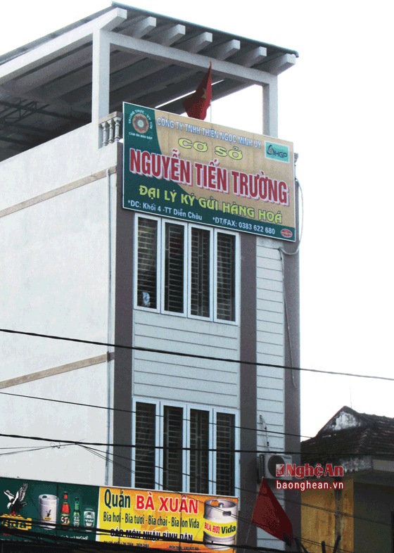 Cơ sở Nguyễn Tiến Trường – Đại lý ký gửi hàng hóa của công ty TNHH Thiên Ngọc Minh Uy tại K4, thị trấn Diễn Châu.