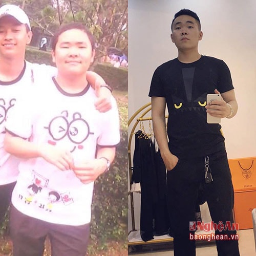 Hình ảnh trước và sau khi giảm cân của Nguyễn Hoàng Việt.