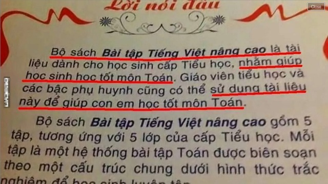 Sách tiếng Việt nâng cao nhưng dùng để học Toán?