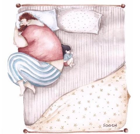 Người cha to lớn có thể trở nên nhỏ bé để nhường phần hơn và làm chỗ dựa cho cô con gái bé bỏng.