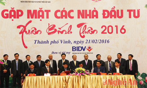Hội nghị gặp mặt các nhà đầu tư Xuân Bính Thân 2016 mở ra cơ hội hợp tác đầu tư cho Nghệ An. Ảnh tư liệu.