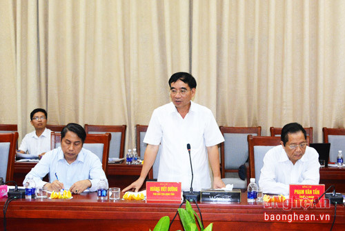 Phó Chủ tịch UBND tỉnh Hoàng Viết Đường kết luận buổi làm việc.