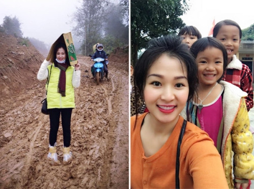 Không chỉ du lịch nước ngoài, chị Tâm còn tham gia những chuyến đi từ thiện tới các tỉnh vùng núi phía Bắc để trợ giúp các em nhỏ có hoàn cảnh khó khăn.