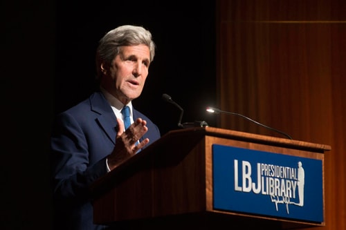 Ngoại trưởng John Kerry tại hội thảo về chiến tranh Việt Nam ở Texas hôm 27/4. 