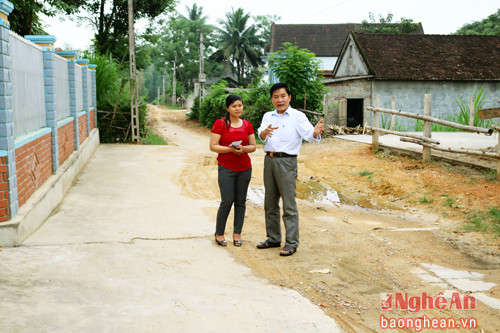 Đoạn đường ông Châu đã  hiến 45 m2 đất mặt đường của gia đình mình để mở rộng làm đường giao thông.