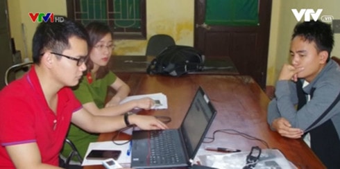 Đối tượng Chu Mạnh Sơn tại cơ quan công an.