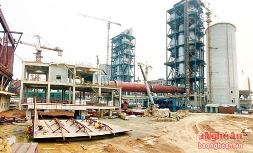 Dự án Nhà máy xi măng Sông Lam sắp hoàn thành. Ảnh: C.l