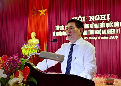 Ông Hồ Đức Phớc - Ủy viên BCH Trung ương Đảng, Tổng kiểm toán Nhà nước phát biểu tại hội nghị.