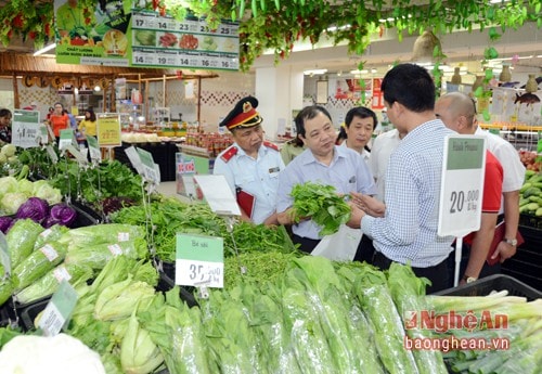 Đoàn thanh tra liên ngành Trung ương kiểm tra tại Siêu thị Big C Vinh.