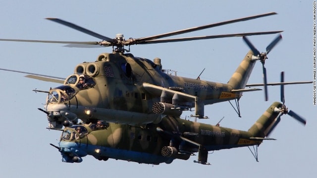 Mi-24 trong cuộc diễn tập quân sự ngày 7/5/2015 tại Nga.