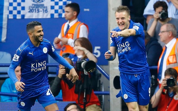 Bộ đôi quan trọng nhất của “bầy Cáo” –Vardy, Mahrez tươi cười hạnh phúc với “bữa tiệc tịnh soạn”