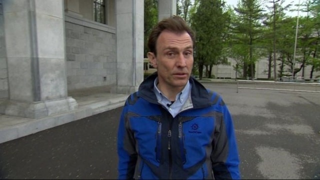 Rupert Wingfield-Hayes khi còn ở Bình Nhưỡng. (Nguồn: BBC)