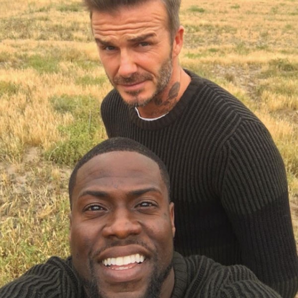 Becks và danh hài Kevin Hart trong buổi chụp hình quảng cáo H&M cuối tuần qua.