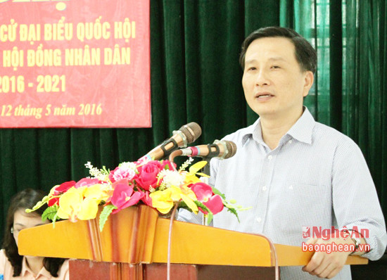 Ông Lê Quang Huy - Phó Bí thư Tỉnh ủy báo cáo chương trình hành động của mình.