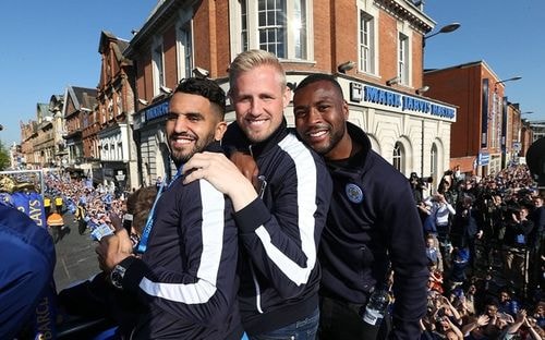 Riyah Mahrez, Kasper Schmeichel và Wes Morgan.