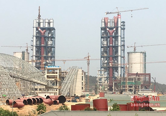 Nhà máy xi măng Sông Lam đã thi công xong 95% khối lượng