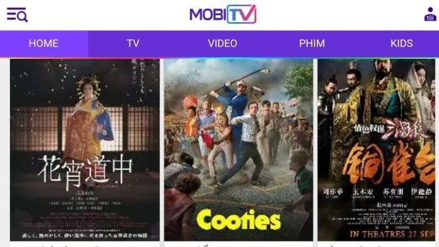 Giao diện trang web Mobitv của Viẹttel.