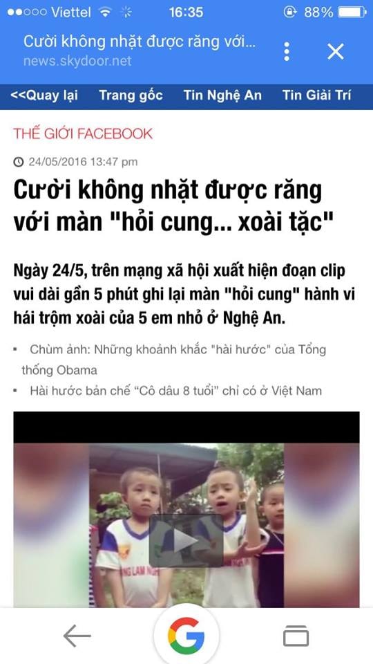 Nhiều trang facebook, báo mạng đã chia sẻ clip 