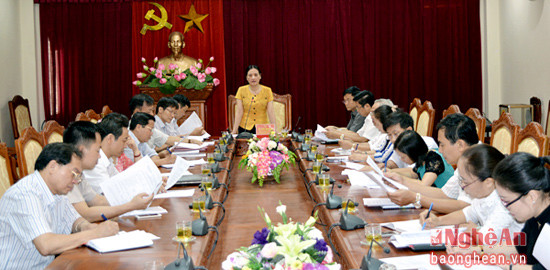 Đồng chí Cao Thị Hiền- Ủy viên BTV Tỉnh ủy, Phó Chủ tịch HĐND tỉnh kết luận buổi làm việc.