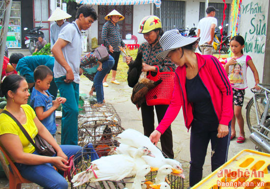Vịt, gà là mặt hàng bán chạy nhất trong dịp tết Đoan Ngọ. 