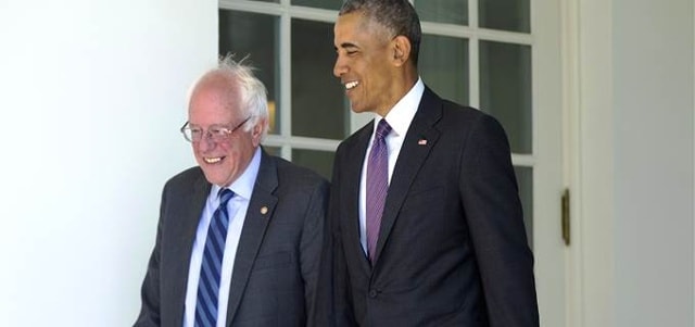  Thượng nghị sỹ Sanders gặp mặt Tổng thống Obama tại Nhà Trắng ngày 9/6 (Ảnh: AP)