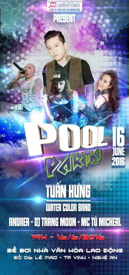 Áp phích giới thiệu Pool Party Vinh 2016.