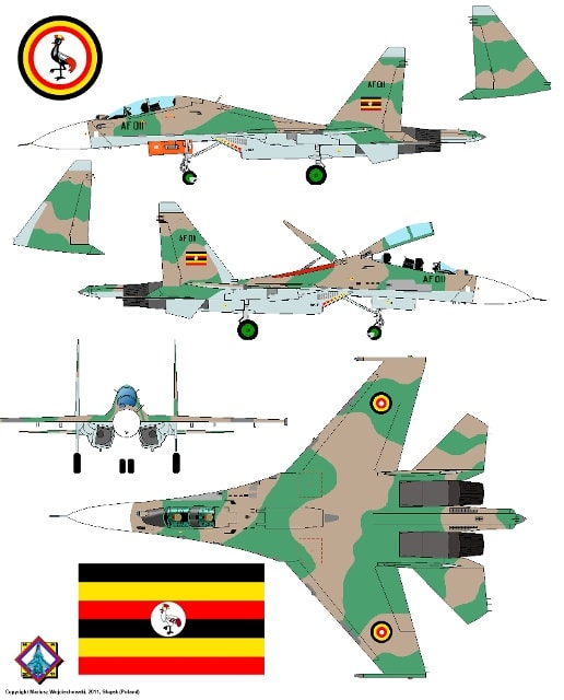 Thiết kế Su-30MK2 của Uganda. Ảnh: Sukhoi.