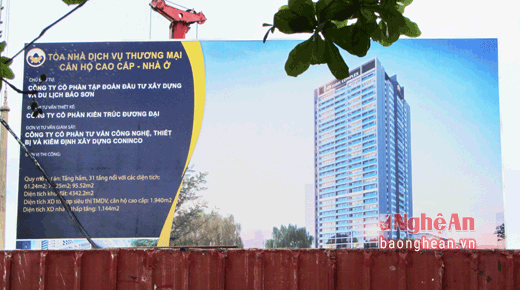 Tòa nhà cao tầng ở số 72, đường Lê Lợi, P. Hưng Bình do Công ty CP đầu tư xây dựng và du lịch Bảo Sơn làm chủ đầu tư có tên