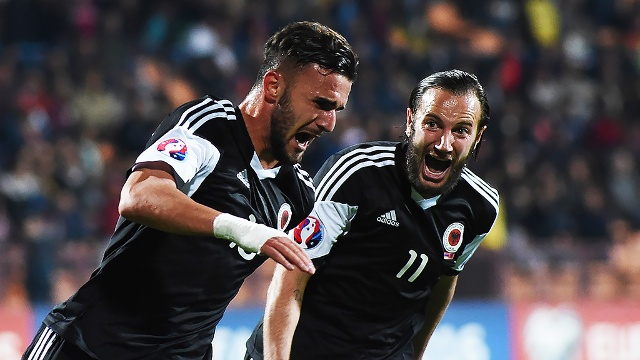 Các cầu thủ Albania có tinh thần thi đấu ngoan cường