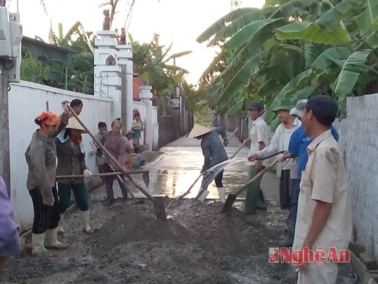 Huy động sức dân làm đường giao thông nông thôn mới tại Quỳnh Lưu