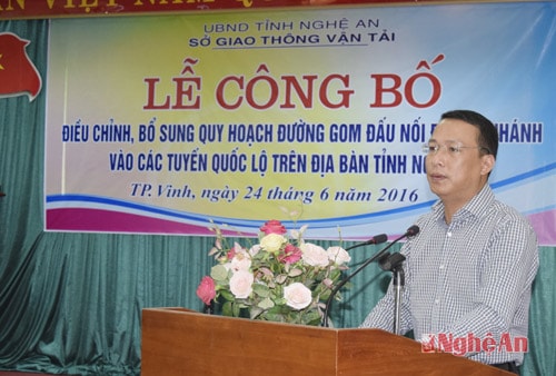 Ông Phạm Hồng Quang, phó giám đốc Sở GTVT đề nghj các địa phương phối hợp chặt chẽ trong quá trình xây dựng các điểm đấu nối