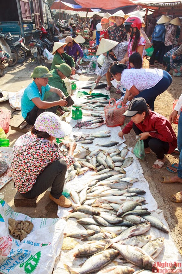 Ngoài lượng cá biển, cá khô do những người dân Quỳnh Lưu, Diễn Châu len bán thì chợ Đồng Văn