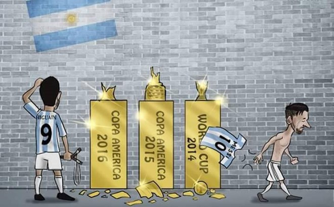Nỗi đau từ những thất bại ở 3 trận chung kết trong 3 năm liên tiếp làm Messi rơi vào trạng thái thất vọng tột cùng.
