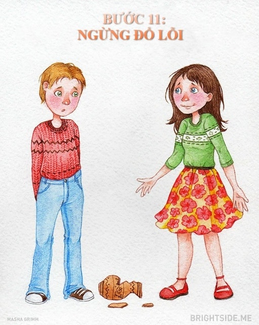 Liên tục đổ lỗi cho nhau chỉ khiến chúng ta trở nên xa cách, thậm chí không muốn nhìn thấy đối phương. Thay vì làm như vậy, chúng ta hãy cư xử trưởng thành hơn, cùng nhau trò chuyện để tìm ra giải pháp.