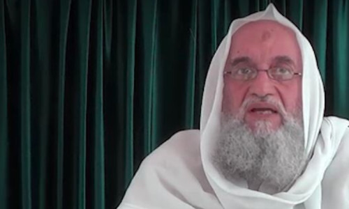 Thủ lĩnh al-Qaeda Ayman al-Zawahri. Ảnh cắt từ video