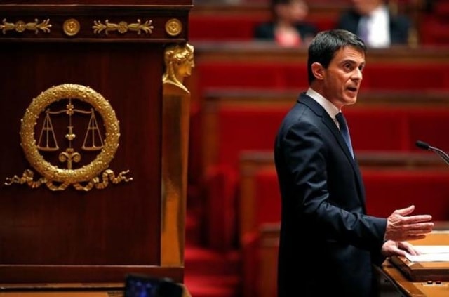 Thủ tướng Pháp Manuel Valls phát biểu trước Quốc hội tại Paris, Pháp ngày 28/6. Ảnh: Reuters.