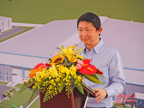 Tổng giám đốc Công ty TNHH VSIP Nghệ An Anthony Tan phát biểu tại lễ khởi công.