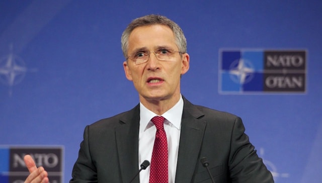 Tổng thư ký NATO - Jens Stoltenberg phát biểu tại trụ sở NATO ở Brussels, Bỉ. Ảnh: EPA.