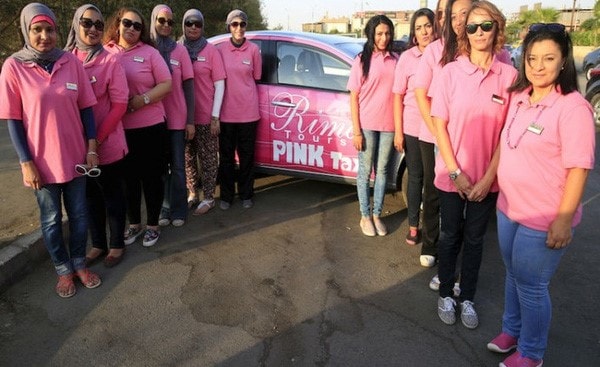 Pink Taxi là tên một hãng taxi chỉ tuyển nữ tài xế ở thành phố Cairo (Ai Cập). Dịch vụ taxi của hãng này đảm bảo sự riêng tư và an toàn cho hành khách. Khách đi xe phải đặt trước bằng cách scan thẻ căn cước cho hãng. Taxi được trang bị thêm camera và micro để ghi âm và hình. Tuy nhiên giá đi taxi khá đắt và hãng chỉ hoạt động trong phạm vi thành phố Cairo.