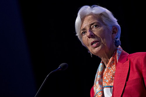 Tổng Giám đốc IMF Christine Lagarde phát biểu tại trụ sở IMF tại Washington ngày 7/7/2016. Ảnh: Bloomberg.