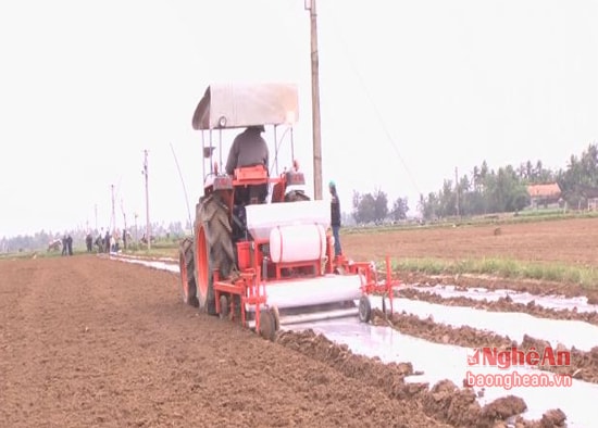  Với các chính sách hỗ trợ đã tạo được phong trào đưa cơ giới hóa vào đồng ruộng ở Diễn Châu.