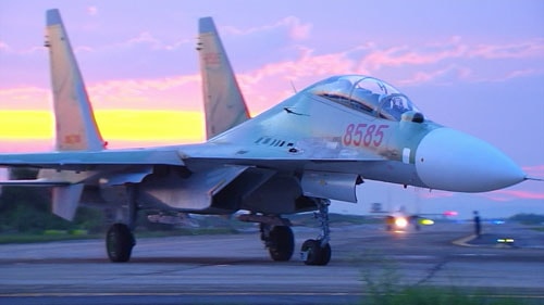 Máy bay Su-30MK2 số hiệu 8585 gặp nạn sáng 14/6. Ảnh tư liệu: Kênh Quốc phòng Việt Nam.