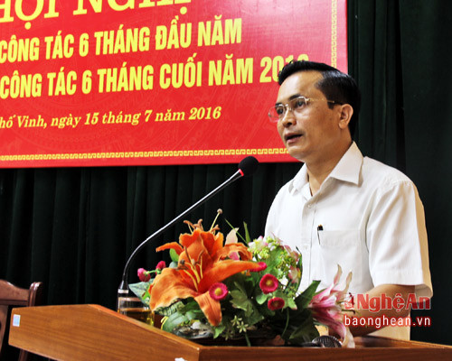 Đồng chí Lê Ngọc Hoa - Phó Chủ tịch UBND tỉnh phát biểu tại Hội nghị.