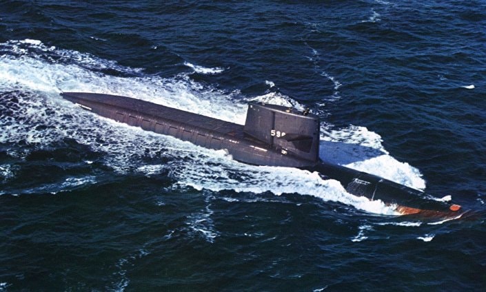 Tàu ngầm tên lửa chiến lược của Mỹ  George Washington (SSBN-598). Ảnh: Public Domain.
