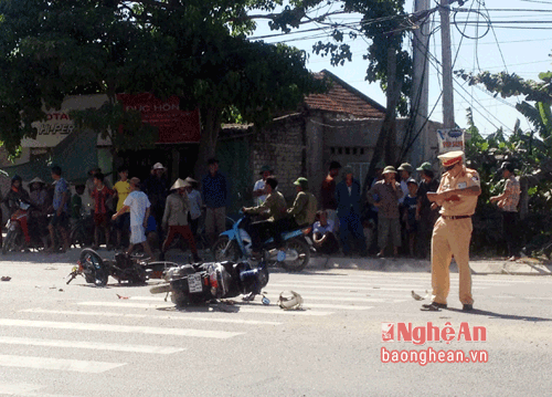 Hiện trường vụ tai nạn.